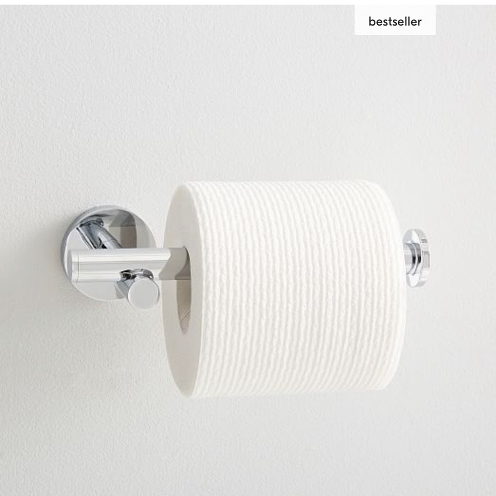 West Elm Modern Overhang Toilet Paper Holder, chrome